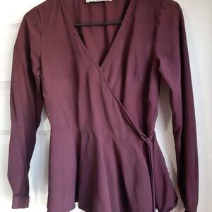 LOFT Women's Wrap Tunic in Burgundy Plum